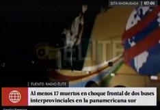 Nasca: 17 muertos deja choque de dos buses en Panamericana Sur