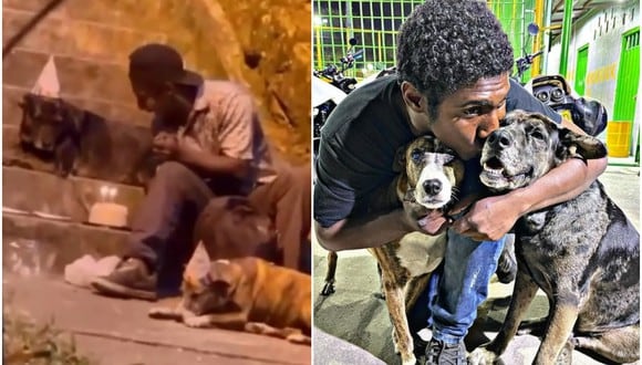 La historia del hombre de la calle que se volvió viral por celebrar el cumpleaños de sus perros. (Foto: @joseluis.matos.7906)