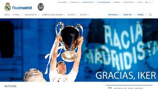 Real Madrid homenajea en su web la figura de Iker Casillas