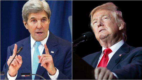 Ante los mensajes de Donald Trump sobre las colonias de Israel, el secretario de Estado John Kerry le respondi&oacute; durante una alocuci&oacute;n. (Foto: AFP/AP)