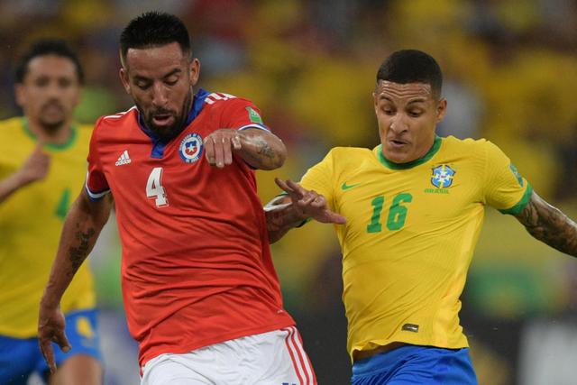 Brasil y Chile se enfrentaron por la jornada 17 de las Eliminatorias Qatar 2022. Fuente. AFP