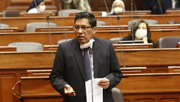 El presidente del Consejo de Ministros (PCM) Vicente Zeballos participa en una sesión de la Junta de Portavoces del Congreso, el pasado 31 de marzo. (Foto: Congreso).