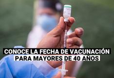 Vacunación Covid-19: personas de 40 años a más serán vacunadas desde el 24 de julio
