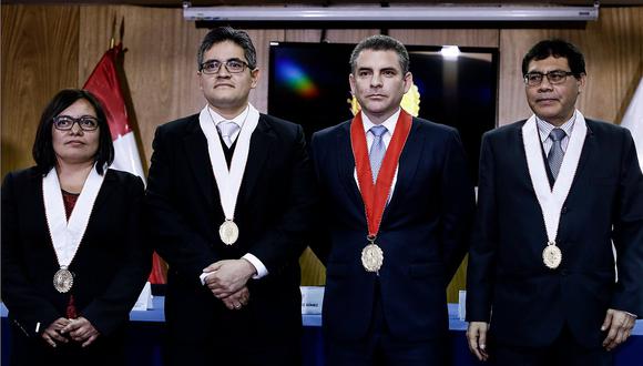 Fiscales integrantes del equipo especial Lava Jato: Geovana Mori, José Domingo Pérez, Rafael Vela (coordinador) y Germán Juárez.