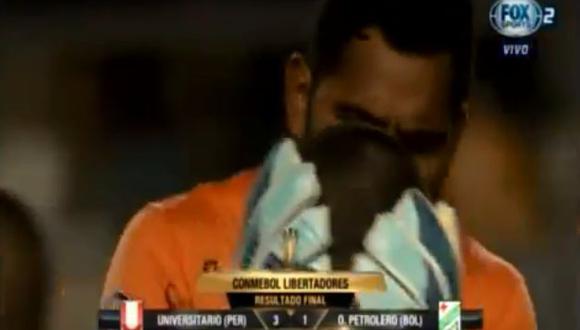 YouTube: Paulo de la Cruz rompió en llanto tras eliminación de Universitario. (Foto: Captura)