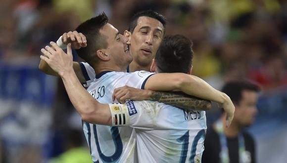 La Argentina de Lionel Messi salvó los papeles al derrotar 2-0 a Venezuela y se cruzará en semifinales con Brasil el próximo martes en Belo Horizonte. (Foto: AFP)