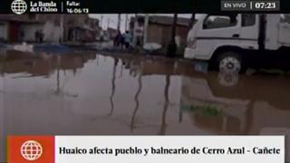 Cañete: huaico inundó calles del balneario de Cerro Azul