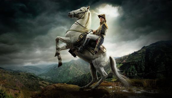 Luis Gerónimo Abreu interpreta a Simón Bolivar en su figura como el 'Libertador' en la serie de Caracol y Netflix. (Foto: Difusión)
