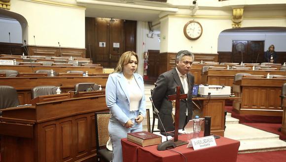 Karelim López responde este miércoles ante la Comisión de Fiscalización. Foto: Congreso