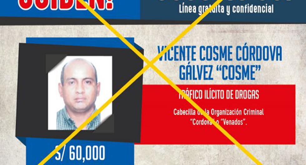 Vicente Cosme Córdova Gálvez fue detenido en Ecuador. (Foto: Andina)