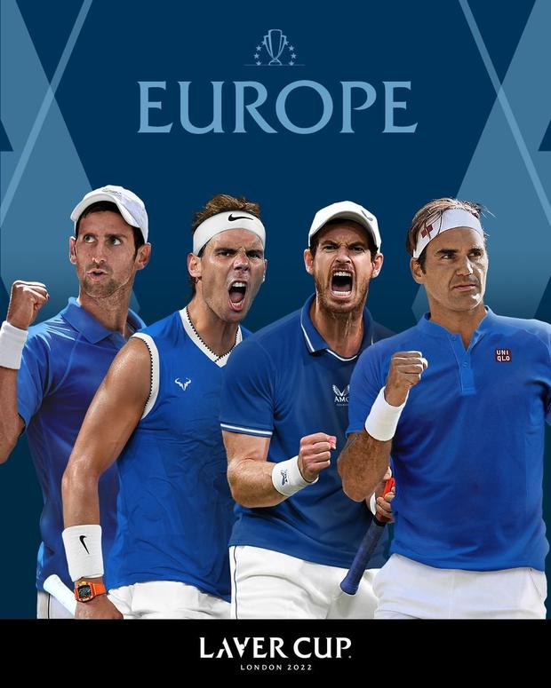 Djokovic, Nadal, Murray y Federer en el equipo de Europa para la Laver Cup. (Foto: Laver Cup)