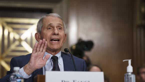 Dr. Anthony Fauci pushes back on statements by Sen. Rand Paul, R-KY, as he testifies during the Senate Health, Education, Labor, and Pensions Committee hearing on Capitol Hill in Washington,DC on July 20, 2021. (Photo by J. Scott Applewhite / POOL / AFP)