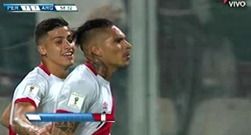 Paolo Guerrero puso el empate para Perú ante Argentina. (Foto: captura)