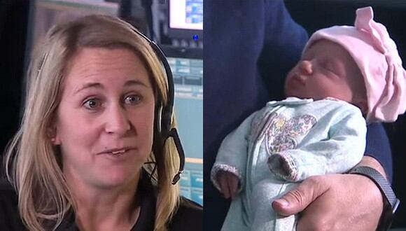 Megan Biberos pudo conocer a Addalyn Clarken, la bebé que ayudó a nacer dando indicaciones a sus padres por la línea del 911. (Foto: captura Denver7 – The Denver Channel / YouTube)