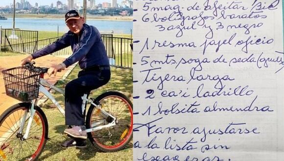 Un padre paraguayo conmovió a los usuarios de las redes sociales con una lista con regalos simbólicos por el Día del Padre. (Foto: Twitter/@Bebudu | Clarín/Familia Dujak).