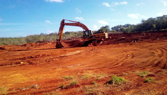 Áreas deforestadas para hacer extracción de tierra en Maxcanú, Yucatán. Foto: Cortesía Alianza Maya para las Abejas Kaabnalo’on