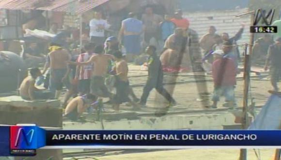 Motín en penal de Lurigancho: internos quemaron colchones