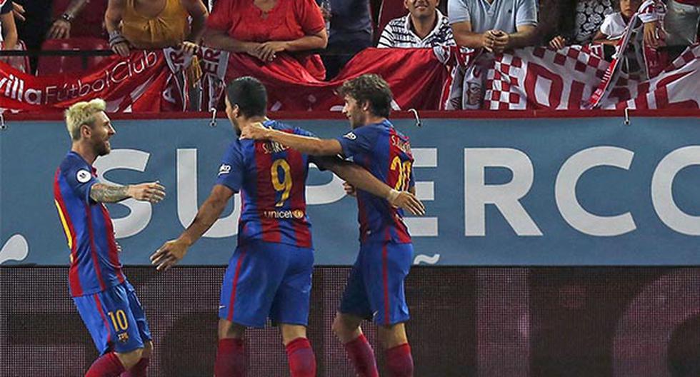 Barcelona tiene media Supercopa de España en el bolsillo. Este miércoles es el partido de vuelta ante Sevilla. (Foto: EFE)