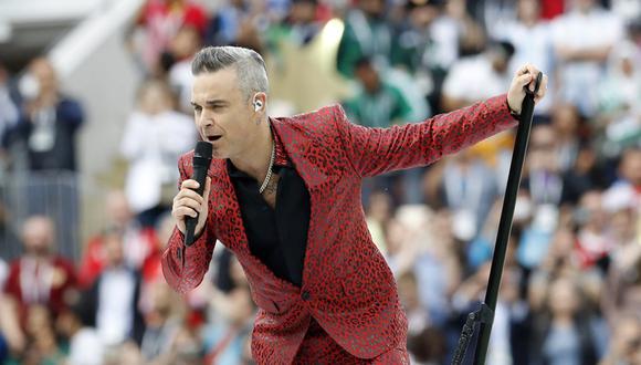 Robbie Williams en la inauguración de Rusia 2018. (Foto: AP)