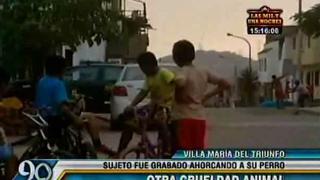 Golpeó y ahorcó a su perro en Villa María del Triunfo [VIDEO]