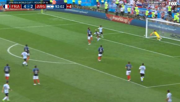 Argentina vs. Francia: el gol de Sergio Agüero tras gran centro de Lionel Messi. (Foto: Captura de pantalla)