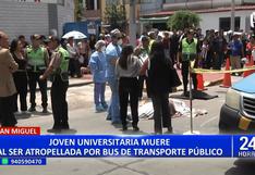 San Miguel: joven estudiante de Medicina murió atropellada por bus en la Av. Universitaria | VIDEO