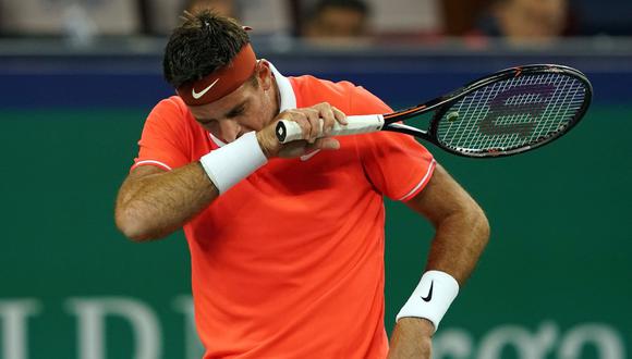 Del Potro se lesionó y abandonó ante Coric por octavos de final del Masters de Shanghai. (Foto: AFP)