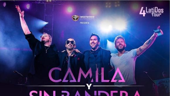 En esta nota te contamos todos los detalles para el concierto de Camila y Sin bandera en Arequipa. (Foto: 4LatiDos Tour)