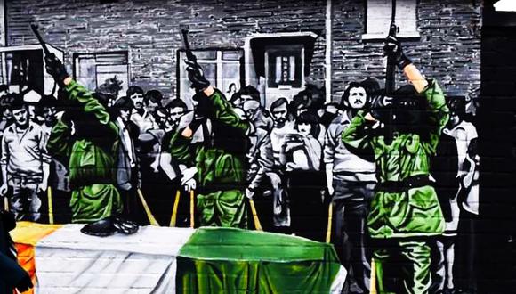 Irlanda: Grupo terrorista ONH anuncia fin de lucha armada. Esta imagen pertenece a un mural que hace referencia al grupo terrorista Oglaigh na hEireann. (Foto: Reuters)