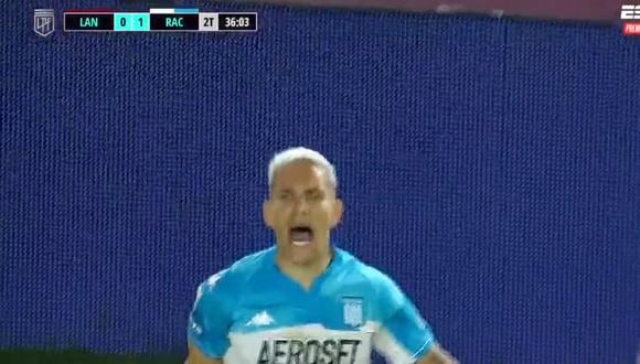 Enzo Copetti anotó el 1-0 de Racing vs. Lanús. (Foto: captura ESPN)