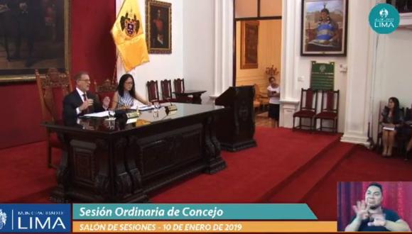 El alcalde Jorge Muñoz señaló que todas las sesiones del Concejo Metropolitano se transmitirán en vivo. (Captura Facebook)