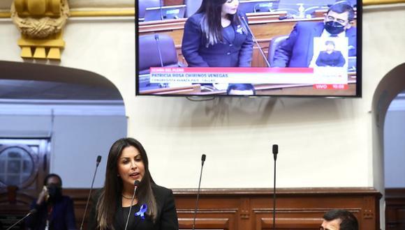 Patricia Chirinos pidió apoyo para una moción de vacancia contra Pedro Castillo. (Foto: archivo Congreso)