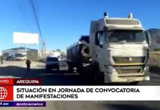Protestas en Arequipa: tránsito fluido de vehículos con fuerte resguardo policial y militar | VIDEO