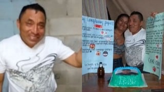 Un padre recibe pastel de cumpleaños por primera vez en su vida y llora de la emoción