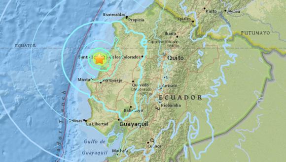 Un sismo de magnitud 6 en la escala abierta de Richter sacudió Ecuador el viernes. (Foto: USGS)