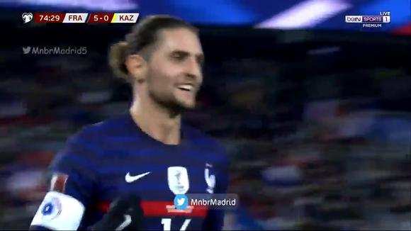 Gol de Adrien Rabiot para el 6-0 de Francia vs. Kazajistan