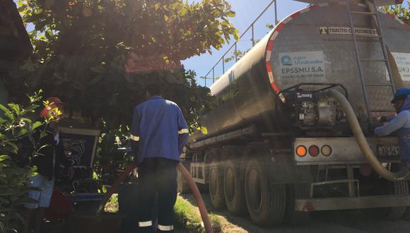 Otass y Emapab implementan acciones de contingencia para atender con el reparto de agua potable a los pobladores de 10 localidades situadas en Bagua. (Foto: OTASS)