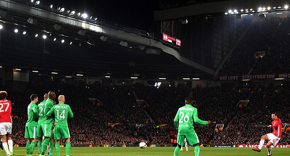 Zlatan Ibrahimovic consiguió el primer gol del partido Manchester United vs Saint-Etienne al minuto 15. (Foto: Getty Images)