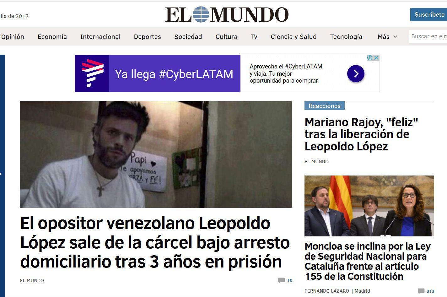 Leopoldo López: así informan los medios internacionales