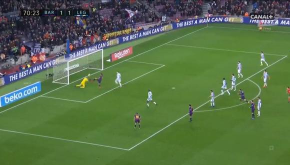 Luis Suárez se encargó de darle la victoria transitoria al cuadro culé en el Barcelona vs. Leganés. El duelo se disputó en el Camp Nou (Foto: captura de pantalla)