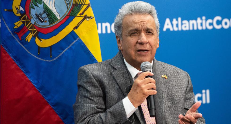 El presidente de Ecuador, Lenín Moreno, habla durante un evento en el Atlantic Council en Washington, (Estados Unidos), el 13 de febrero de 2020. (SAUL LOEB / AFP).