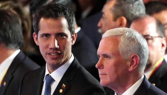 Mike Pence dice que Estados Unidos se mantendrá con Juan Guaidó hasta que se restaure la libertad en Venezuela. (EFE).