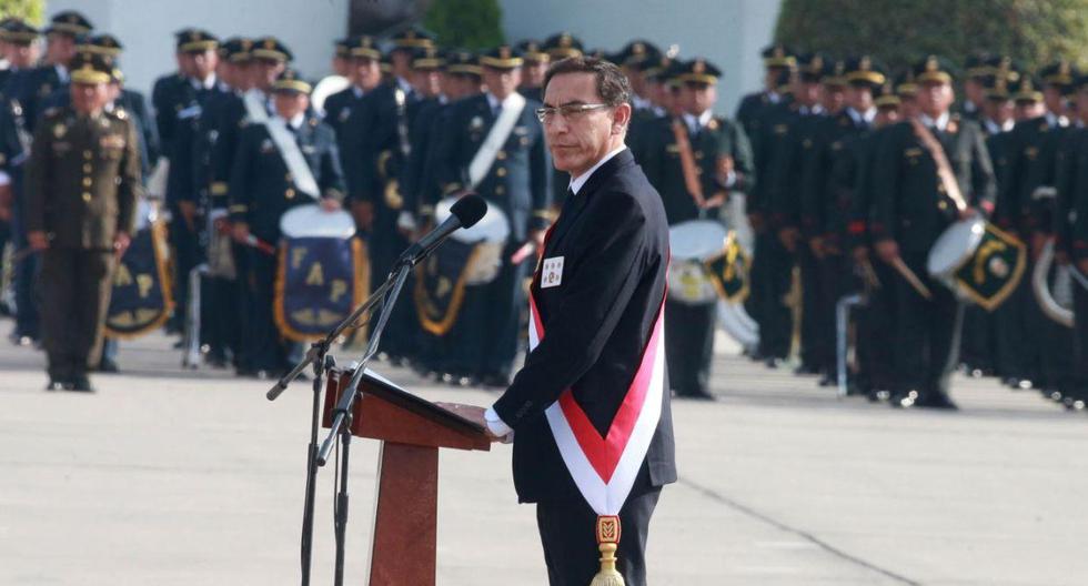 El presidente Martín Vizcarra aseguró a la policía que cuenta con todo el apoyo del Gobierno. (Foto: Andina)