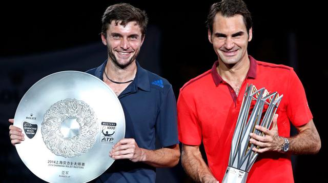 Federer y su festejo tras ganar su primer Masters 1000 Shanghái - 6