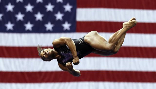 Simone Biles en el Campeonato Nacional de Gimnasia de Estados Unidos. (Foto: AFP)