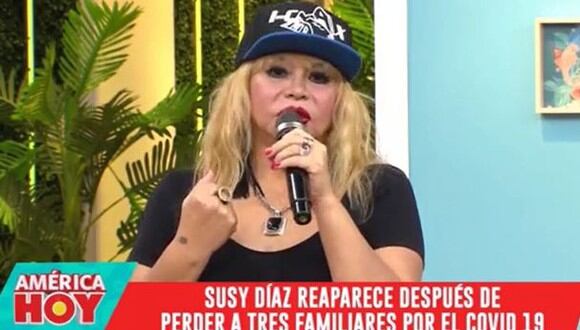 Susy Díaz reaparece y se quiebra al hablar de sus hermanos y sobrino fallecidos a causa del COVID-19. (Foto: captura de video).