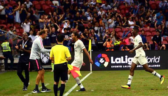 En el Atlético de Madrid vs. PSG, Virgiliu Postolachi marcó un golazo que el dio el triunfo a los franceses. El video fue compartido en YouTube. (Foto: AFP)