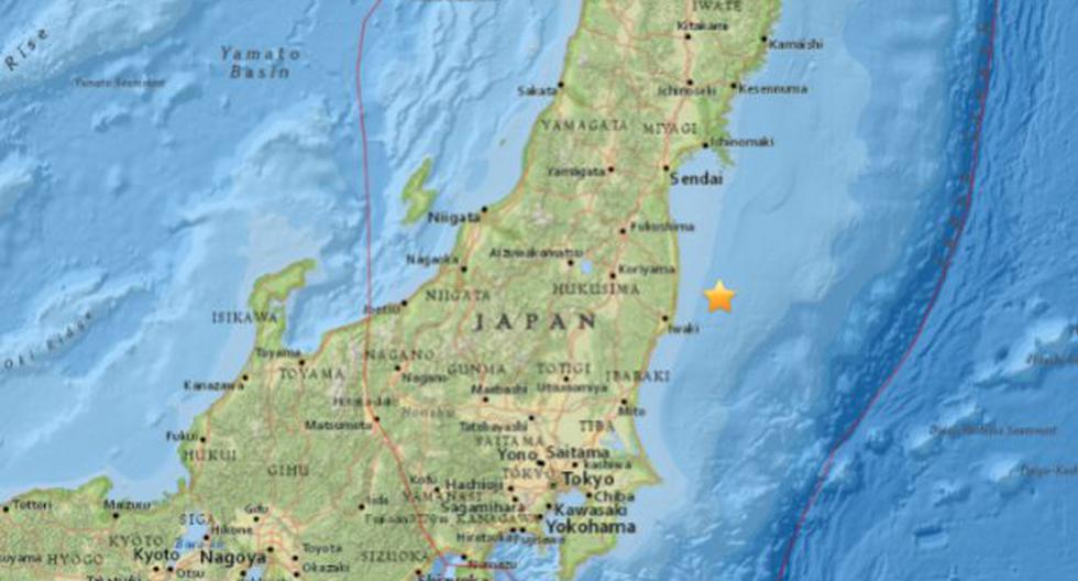 Un sismo de 5,2 sacudió Naime, en Japón, a unos 100 kilómetros de Fukushima, según el Servicio Geológico de Estados Unidos. (Foto: USGS)