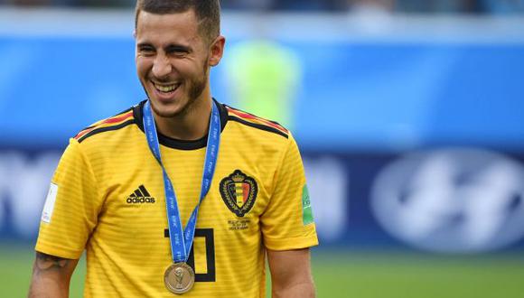 Eden Hazard fue la figura del conjunto belga en el partido frente a Inglaterra por el tercer puesto del Mundial Rusia 2018. (Foto: AFP)