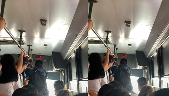 El joven optó por hacer eso porque el bus estaba lleno. (Foto: Captura/TikTok-viiicluna)